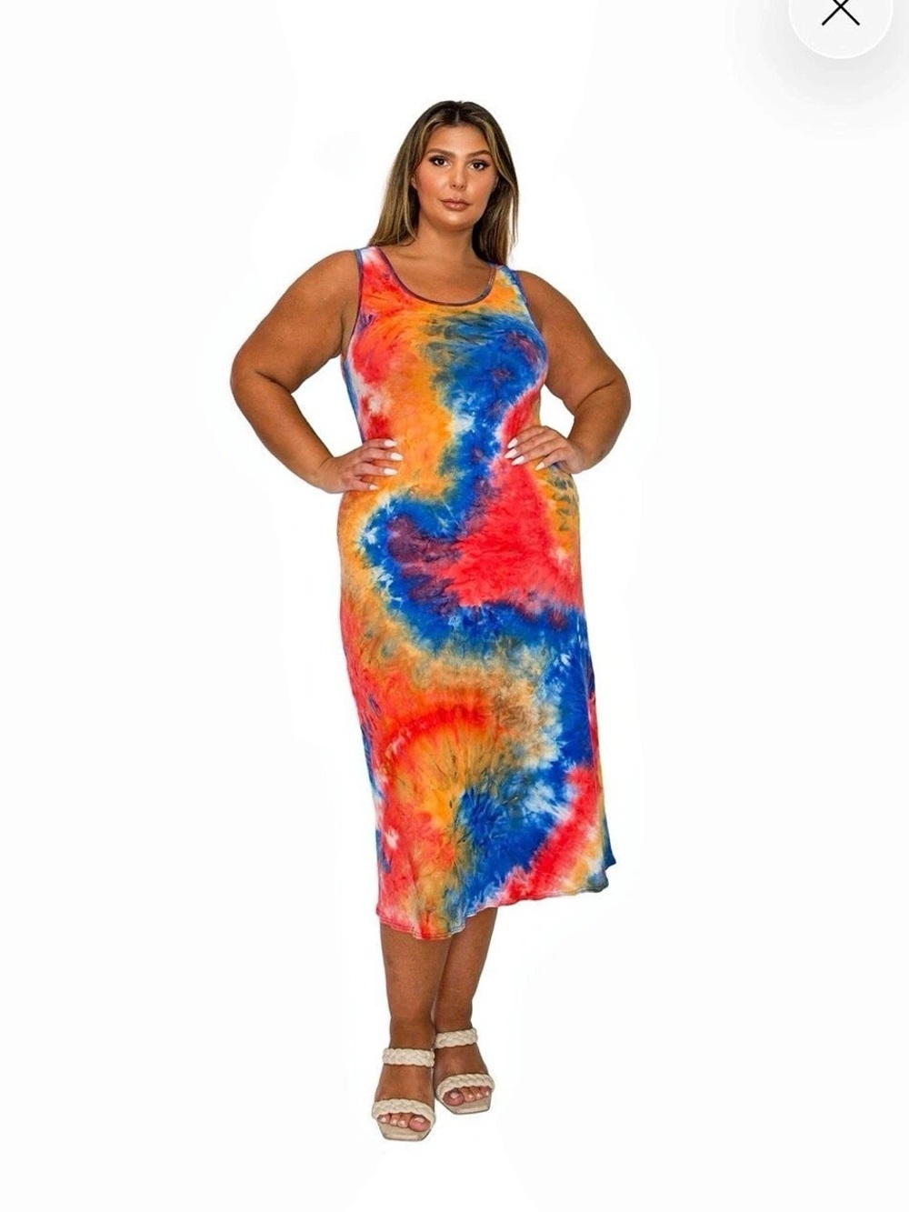 LIVD Zola Tie Dye Tank Dress Maxi
